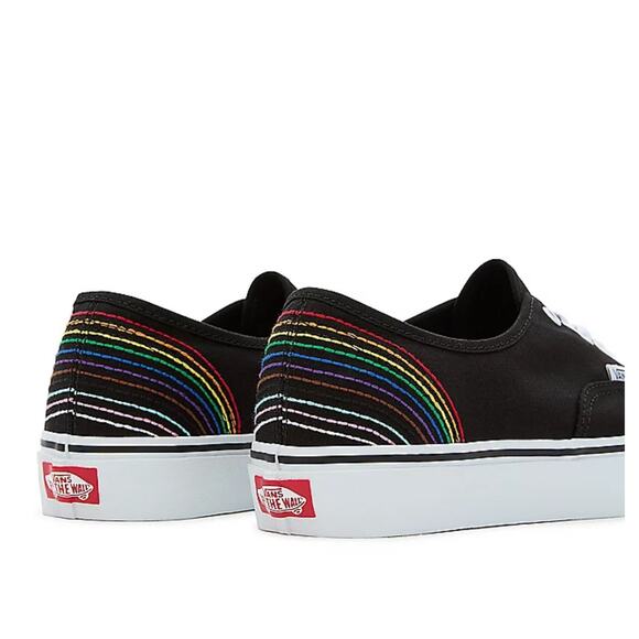 NEW Vans Womens Authentic Pride Rainbow Black Low Top Lace Up Sneaker Shoes 13 - Picture 6 of 10